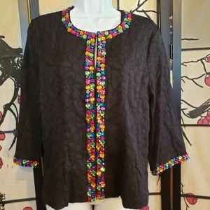 Analogy Petit Black Jeweled Jacket